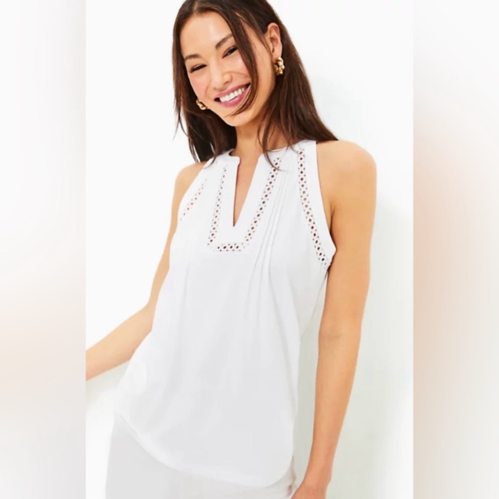 NWT Lilly Pulitzer Issac white top large